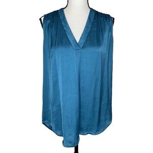 Vince Peacock Sleeveless V-Neck Blouse